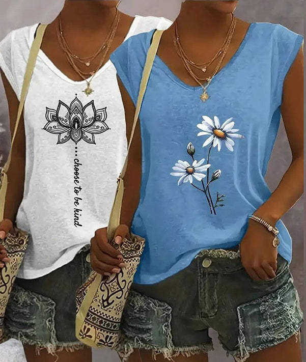2-Pack Women’s V-Neck Tank Tops – Relaxed Summer Fit