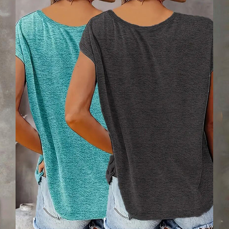 2-Pack Women’s V-Neck Tank Tops – Relaxed Summer Fit