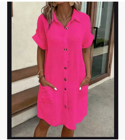 Lina Women’s A-Line Summer Shirt Dress