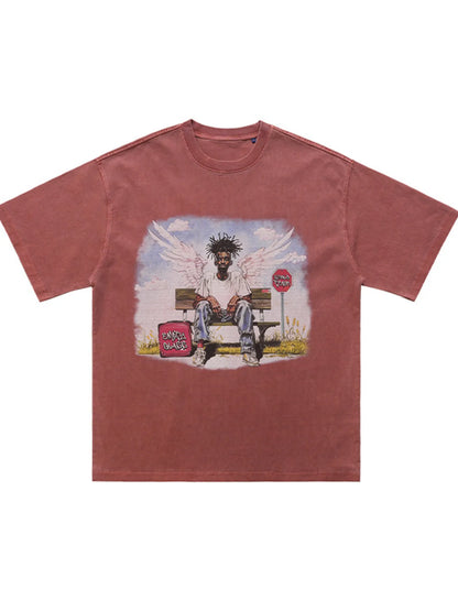 Men's Graphic Oversized Washed T-Shirt
