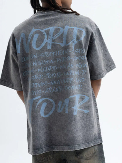Men's Graphic Oversized Washed T-Shirt