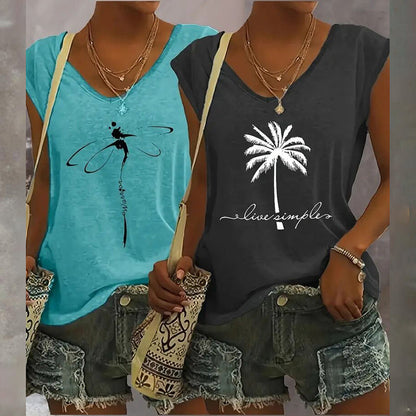 2-Pack Women’s V-Neck Tank Tops – Relaxed Summer Fit