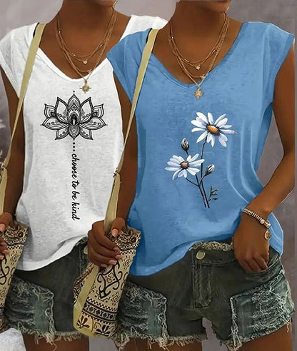 2-Pack Women’s V-Neck Tank Tops – Relaxed Summer Fit