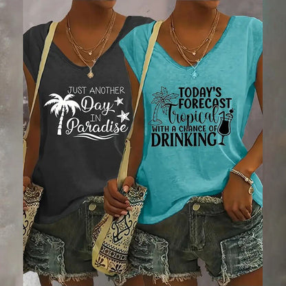 2-Pack Women’s V-Neck Tank Tops – Relaxed Summer Fit