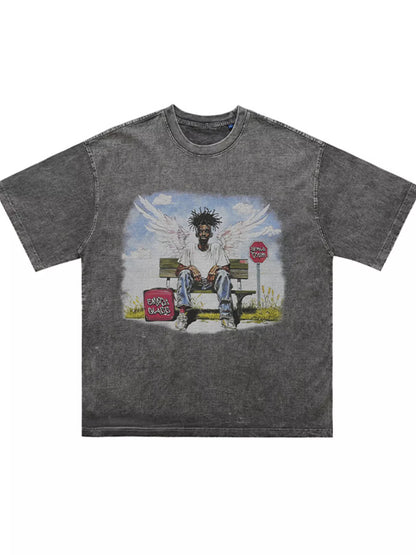 Men's Graphic Oversized Washed T-Shirt