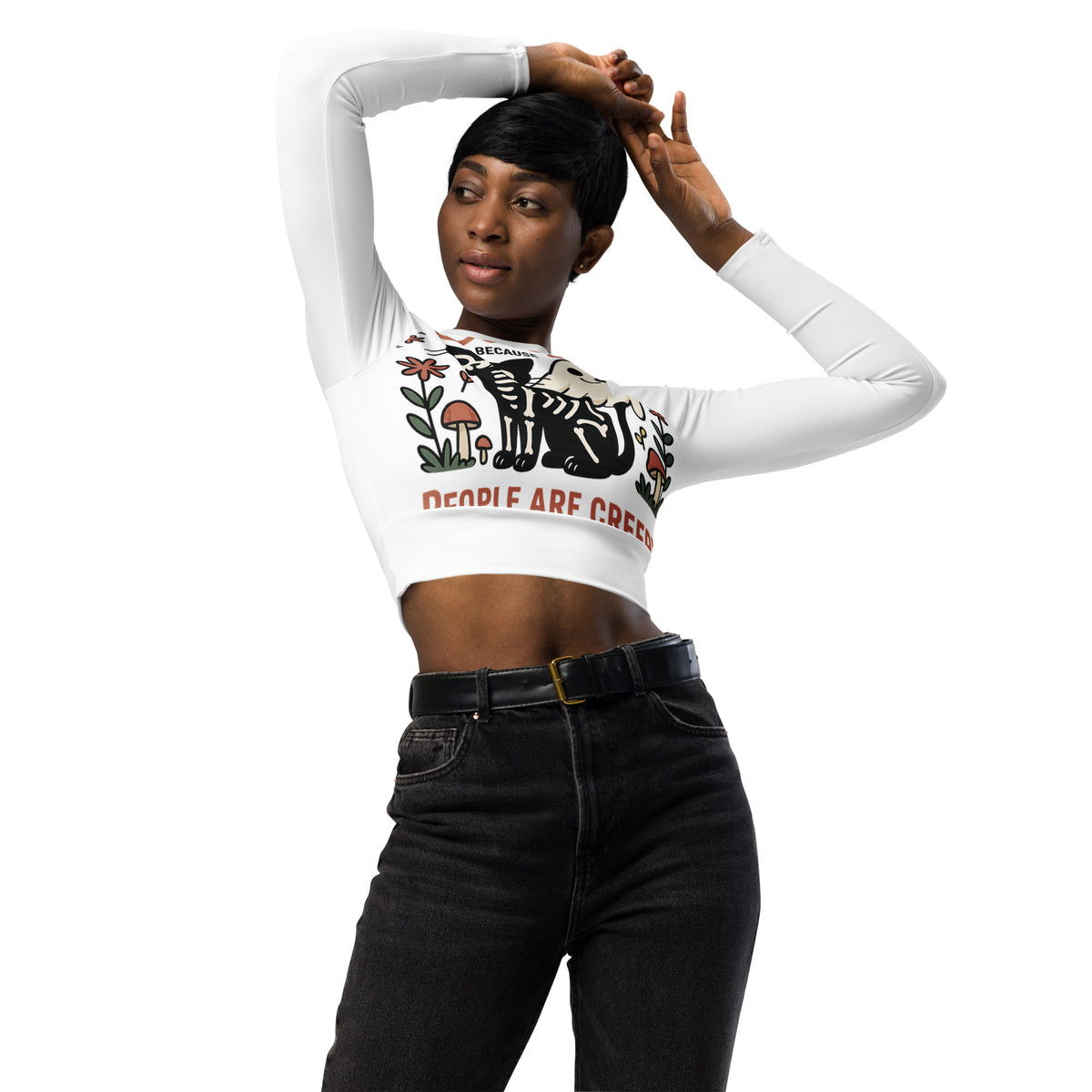 My Furry Little Friend Halloween Crop Top – eco recycled long sleeve