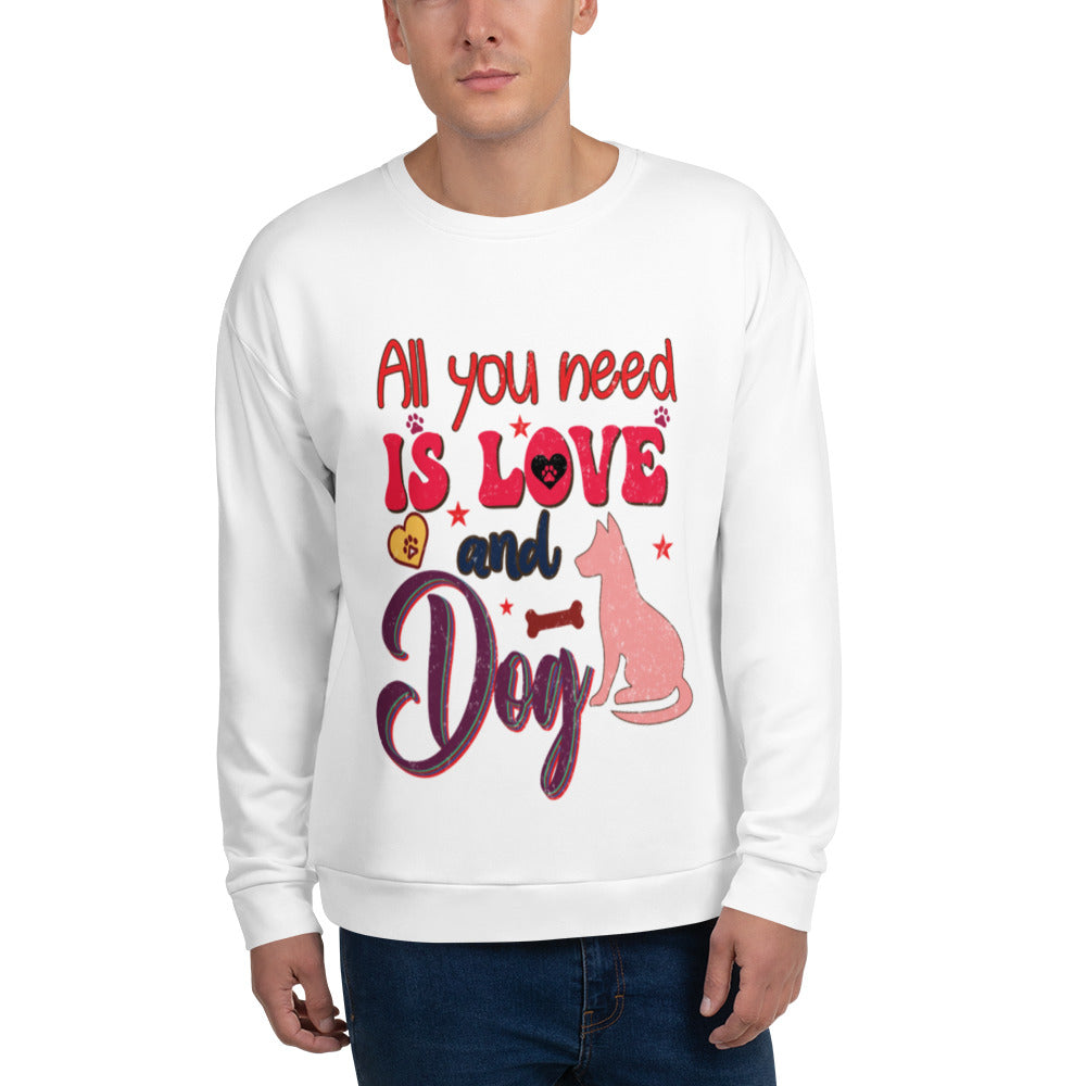 Love and Dog Unisex Hoodie – cozy sweatshirt for pet lovers