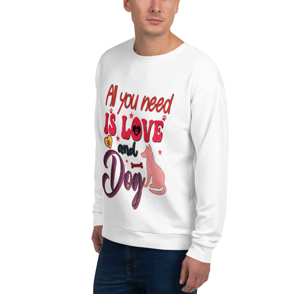 Love and Dog Unisex Hoodie – cozy sweatshirt for pet lovers