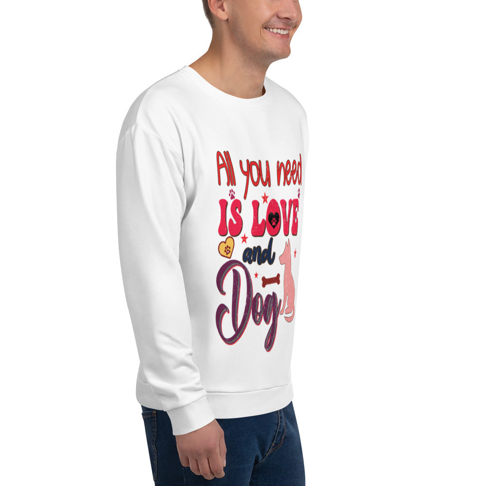 Love and Dog Unisex Hoodie – cozy sweatshirt for pet lovers