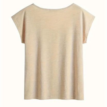 Women’s V-Neck Floral Heart T-Shirt – Summer Top