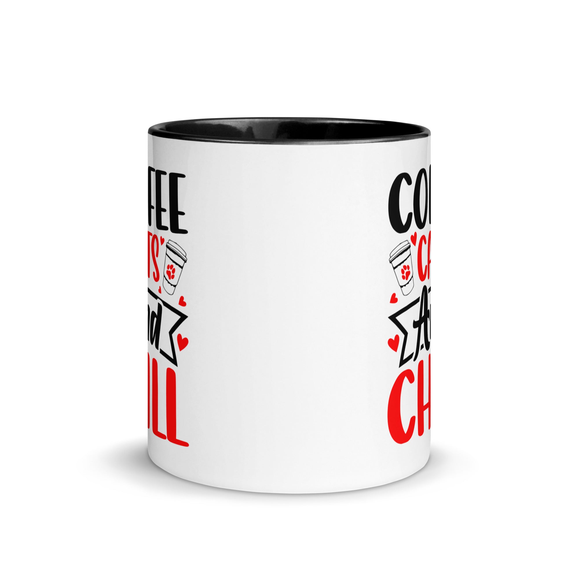 “coffee cats and chill colored mug – cute cat lover ceramic cup”