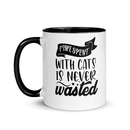 Cat Design Mug with Color Inside for Cat Lovers