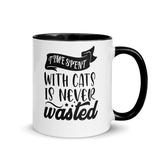 Cat Design Mug with Color Inside for Cat Lovers