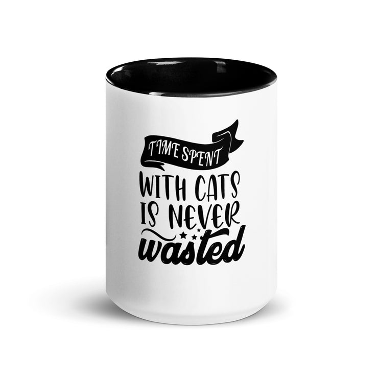 Cat Design Mug with Color Inside for Cat Lovers