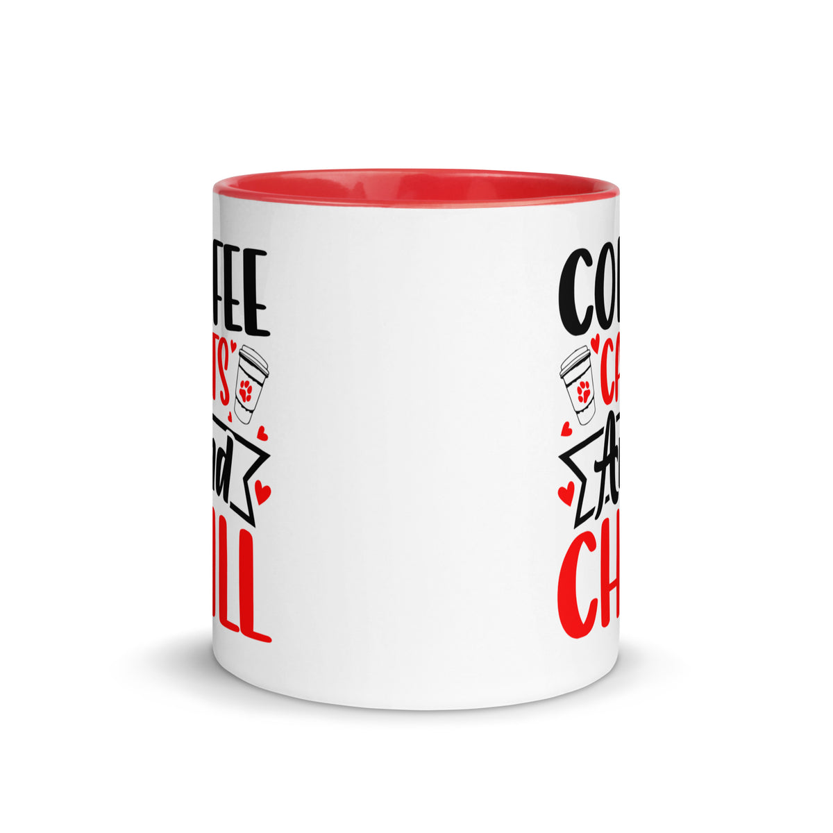 “coffee cats and chill colored mug – cute cat lover ceramic cup”