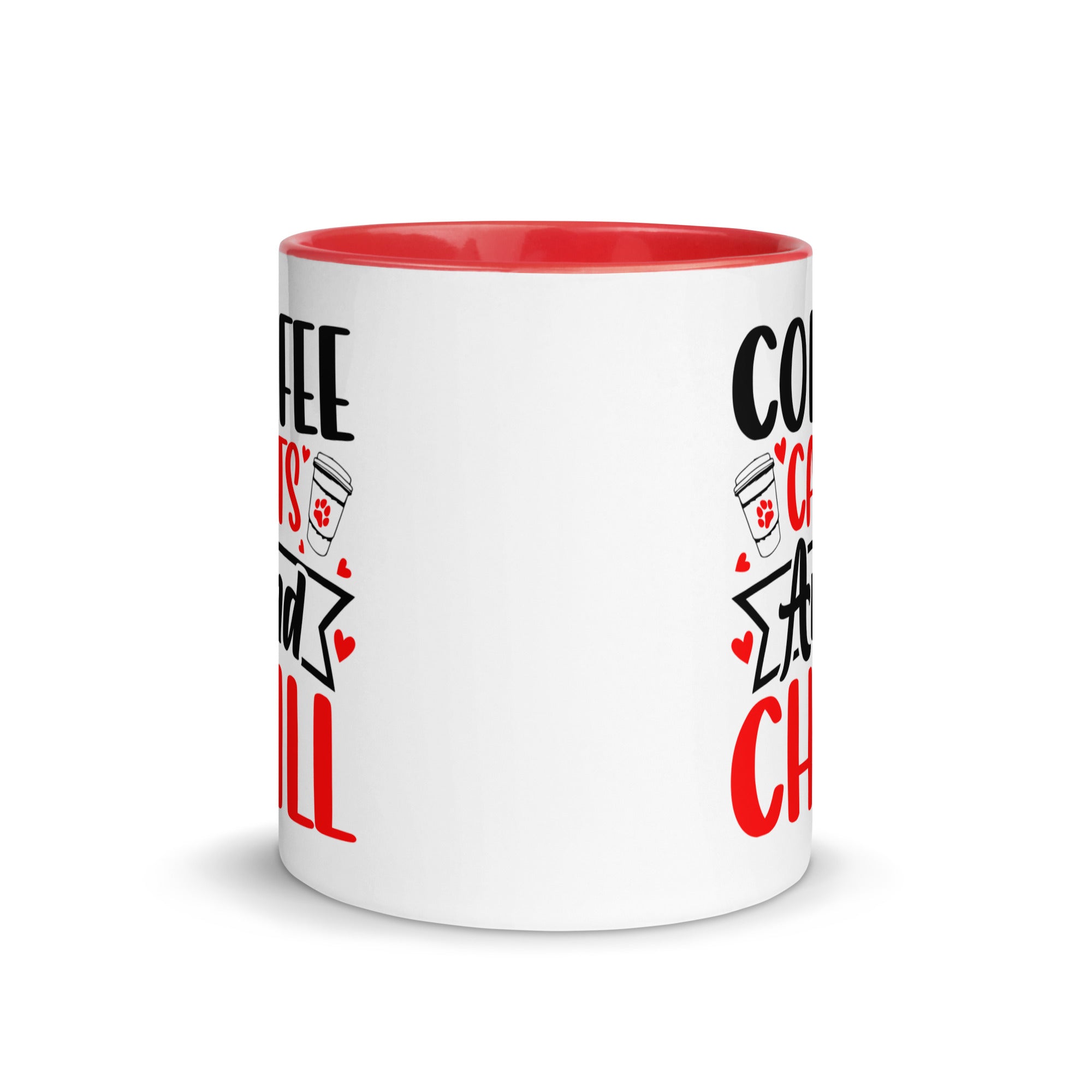 “coffee cats and chill colored mug – cute cat lover ceramic cup”