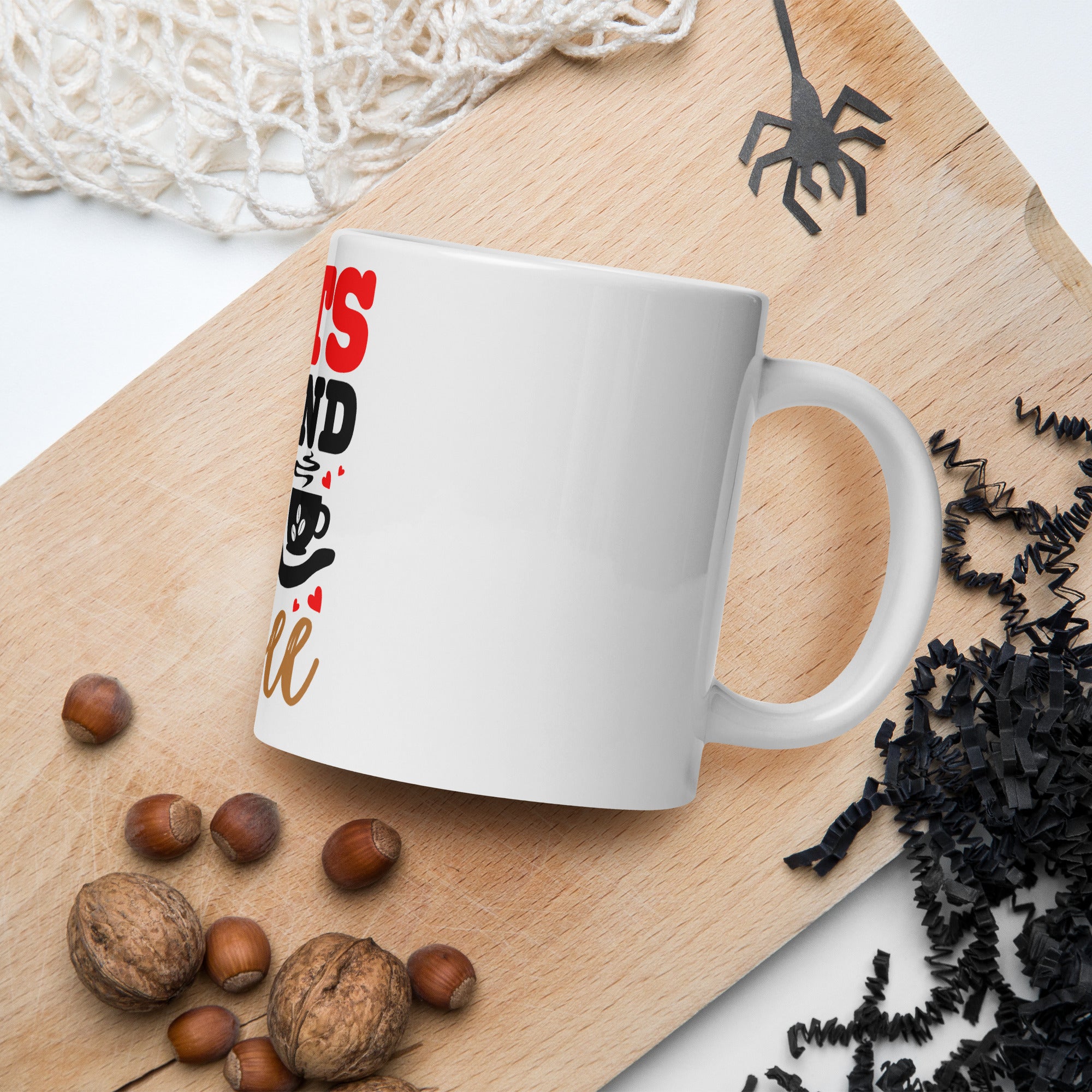 Cats White Glossy Mug with cute cat design
