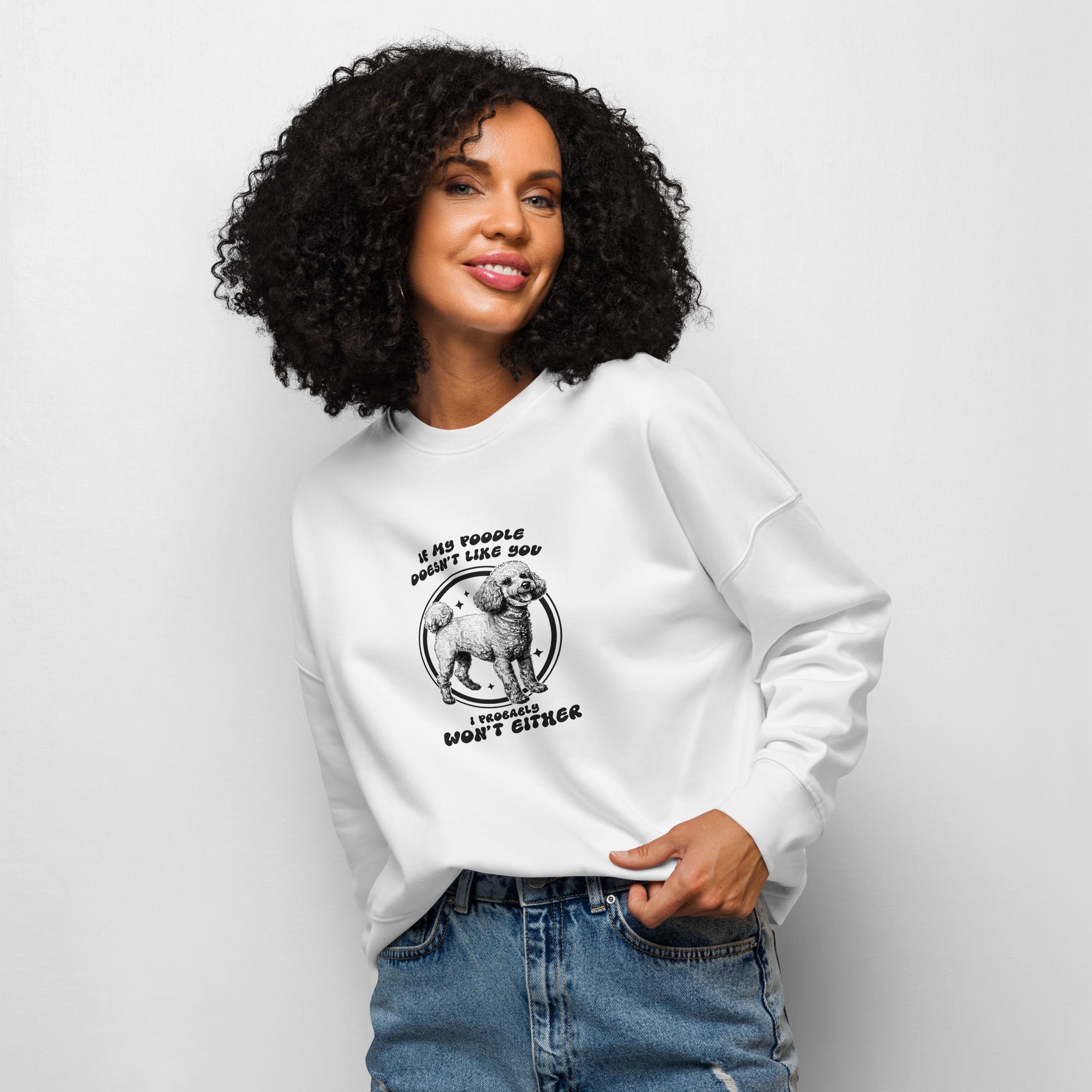 Paws Women Organic Crew Neck Sweatshirt with eco-friendly pet design